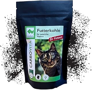 CarboVerte Katzen Futterkohle 200 g – Natürliche Hilfe bei Durchfall & sensibler Verdauung, entgiftet den Magen-Darm-Trakt, neutral im Geschmack & gut verträglich