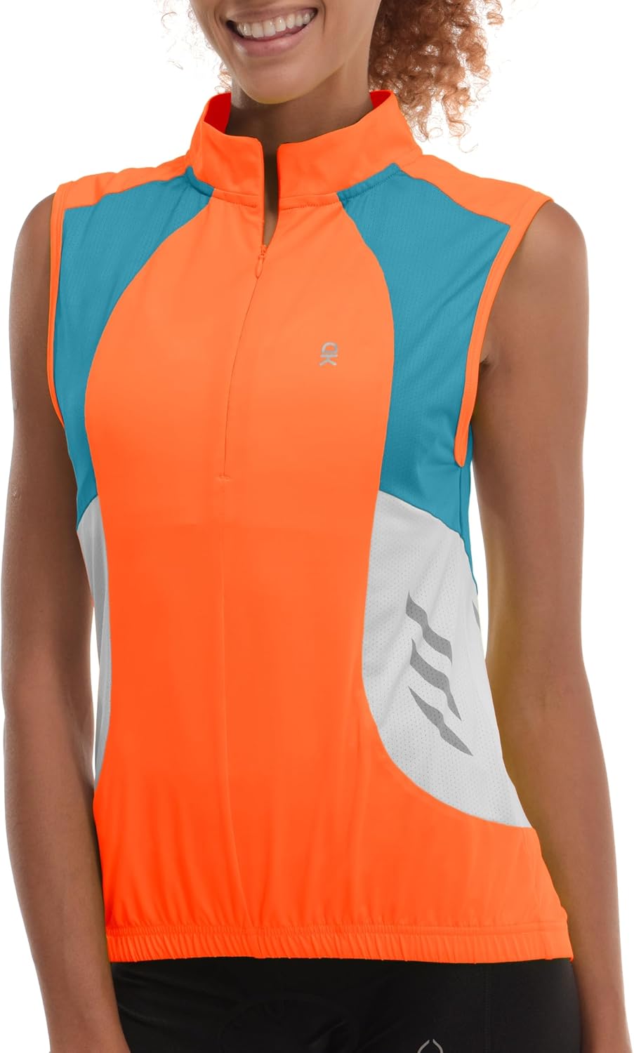 Little Donkey Andy Women's Half Zip Breathable Cycling Vests Reflective Sleeveless Jerseys Shirts Golf 4 Rear Pockets - Image 2