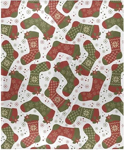 Miniatura 1 de KLL Christmas Socks Collection Sofa Throw Blanket 50x60 Inches Comfy Holiday Blanket for Bedroom, Camping, Chair