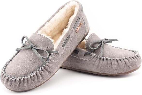 Womens Australian Sheepskin Moccasin Slip-On Slippers