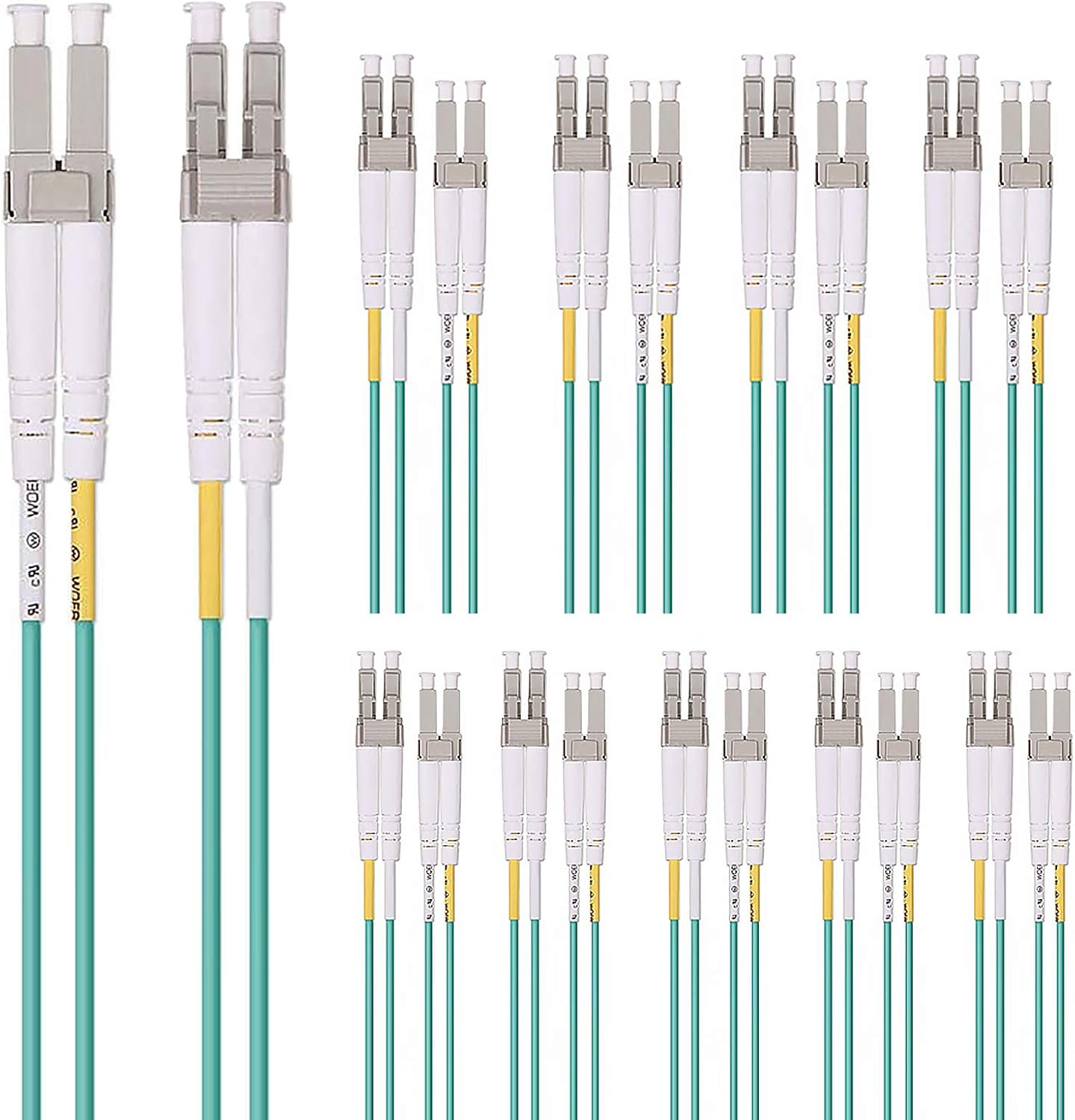 2 Pack of 10GBase-SR SFP+ Transceiver, Compatible with Intel E10GSFPSR, and 10 Pack of 3M Fiber Patch Cable