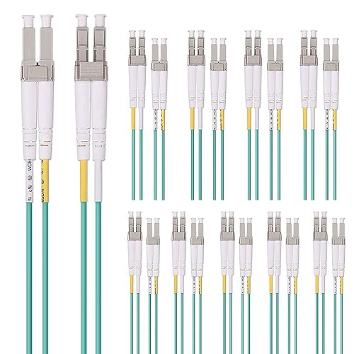 10Gtek Cable de conexión de fibra  LC a LC OM3 10GbGigabit multimodo puente dúplex 50125m LSZH cable de fibra óptica para transceptor SFP,