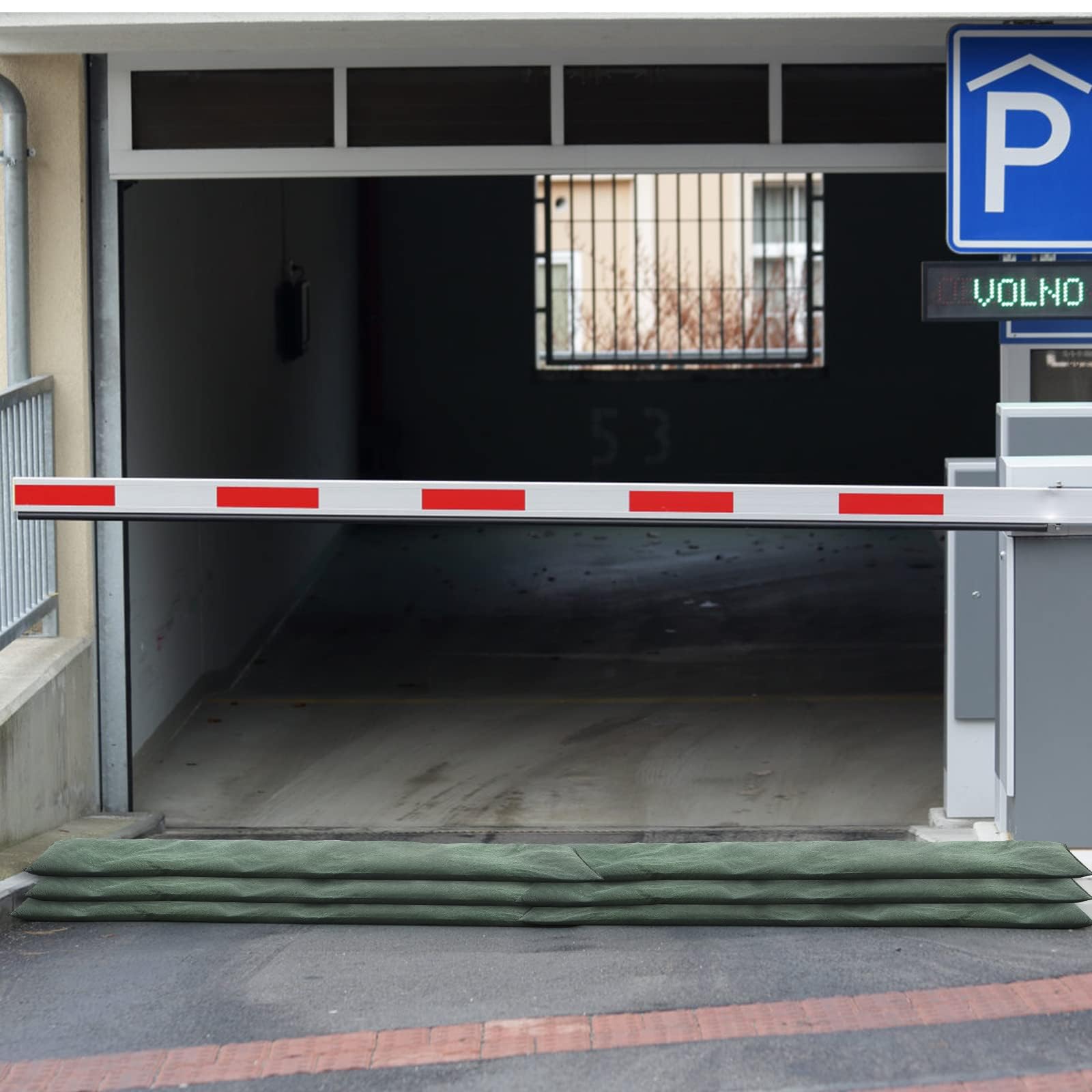 Lot de 2 barrières anti-inondation activées par l'eau, sacs de sable rapides sans sable, barrière anti-inondation réutilisable absorbant l'eau pour porte de garage de maison (25 x 120 cm)