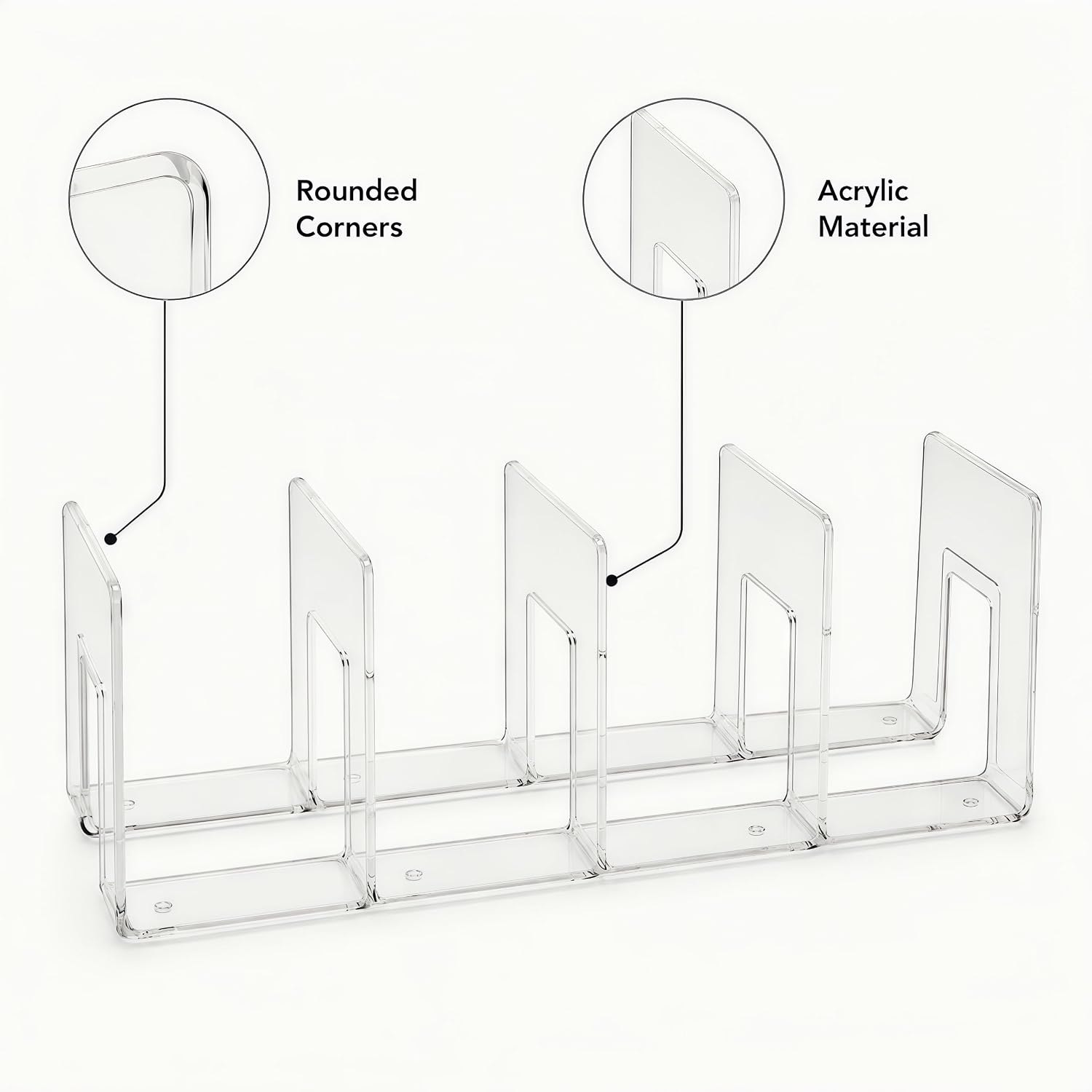 2 Pack Acrylic Purse Organizer for Closet,8-Slot Handbag & Clutch Storage Shelf,Multipurpose Divider for Evening Bag,Clothes and Books