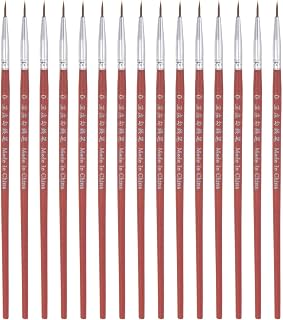 Generic 30pcs Detail Paint Brushes 6mm Pointed Tip 165mm Length Nylon Hair Miniature Painting Brush for Watercolor Oil Acrylic Painting(0#), Red