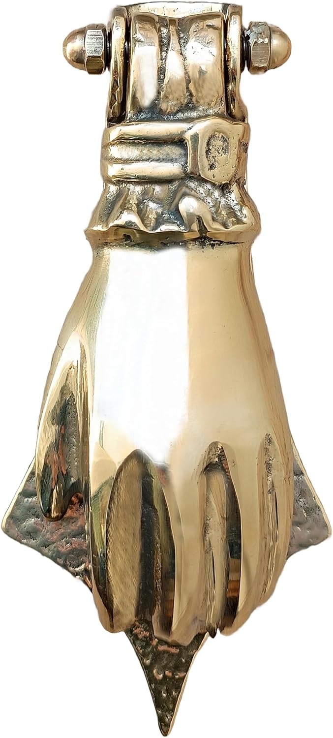 Hand of Fatima Door Knocker Brass 6.7 inches (Polished Brass)