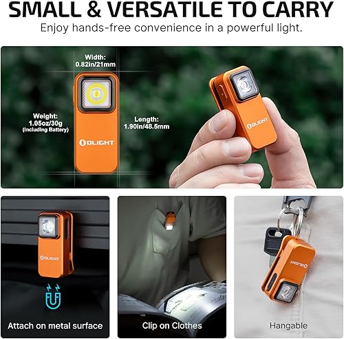 Miniatura 11 de OLIGHT Oclip - Linterna EDC recargable de 300 lúmenes, doble fuente, luz compacta de clip de bolsillo, práctica carga USB C, luces de flash Verde OD