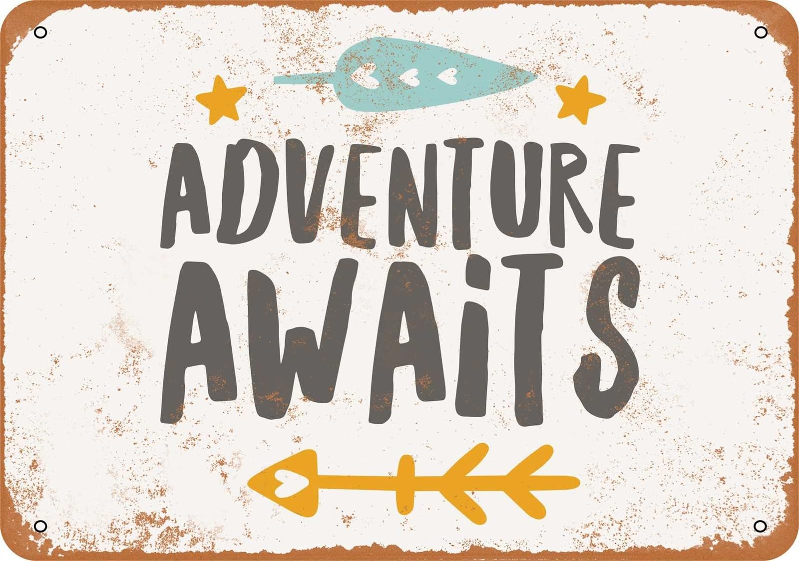 Miaomansenstore Metal Sign - Adventure Awaits - Vintage Look Home Decor