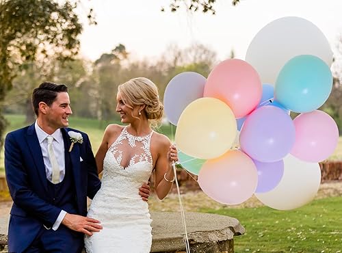 Miniatura 6 de Globos de látex para fiesta, colores macarrones, 12 pulgadas, de grosor, globos de arco iris de cumpleaños, 100 unidades, para fiestas de niños,