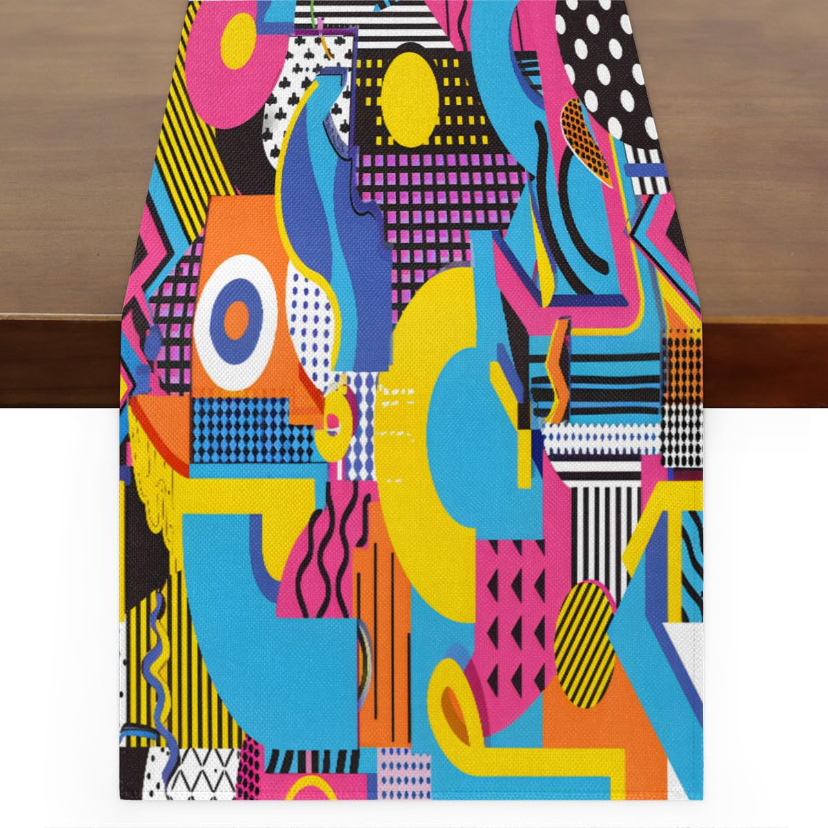 Chemin de table abstrait design chic 33x274,3 cm finition haut de gamme