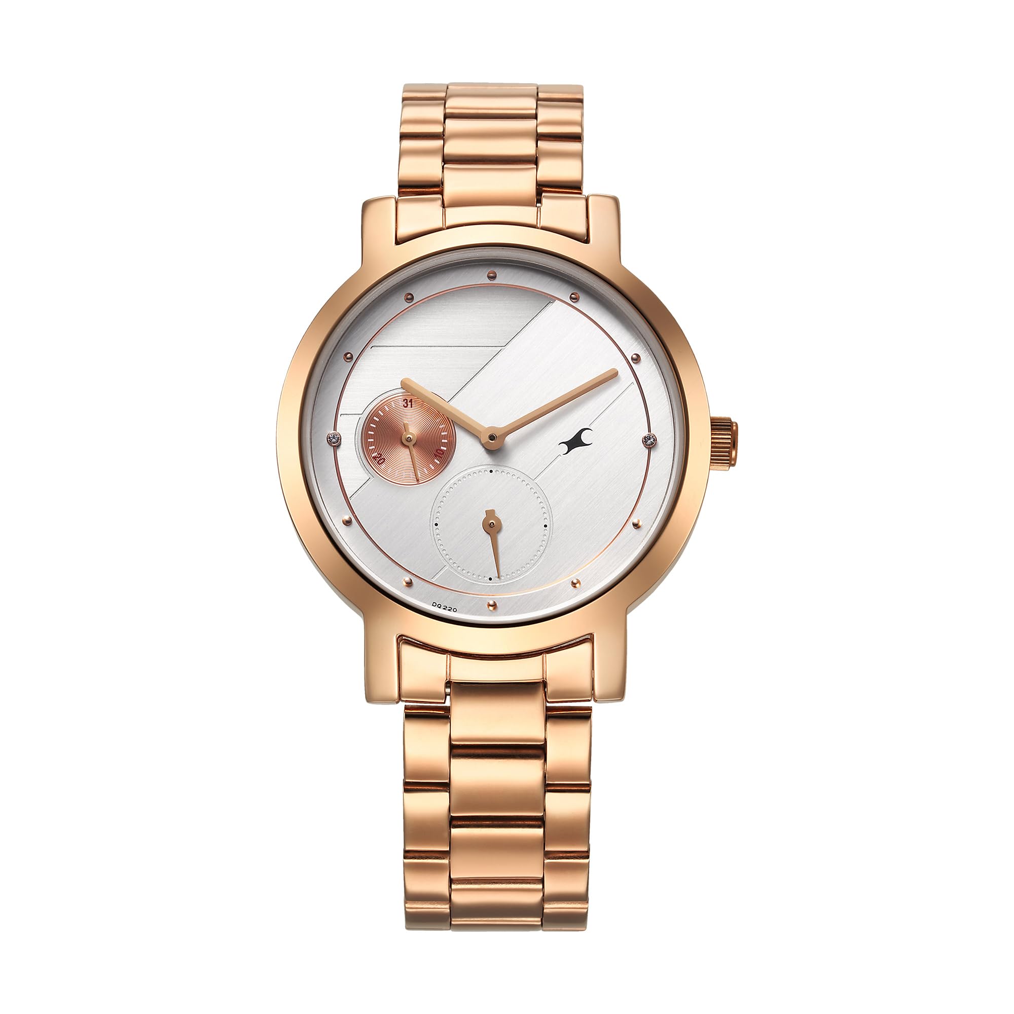 Fastrack Tick Tock Quartz Analog Silver Dial with Rose Gold Stainless Steel Strap Watch for Girls-6225WM01 (B0D7VQRPF8) Amazon Price History, Amazon Price Tracker