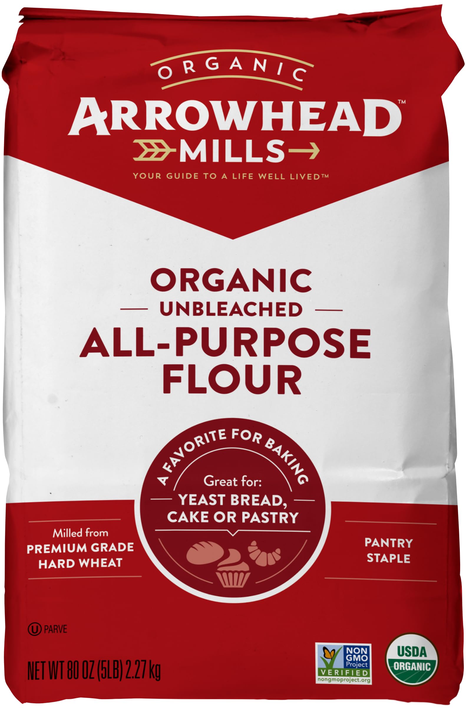 Arrowhead Mills Organic All-Purpose Flour, 5 Pound Bag