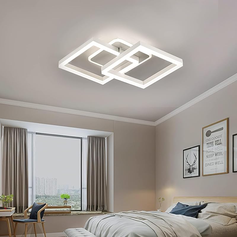 STEO Modern Geometrikus LED Mennyezeti Lámpa 40W - Távirányítós, Fokozatmentesen Állítható Fényerő, 3000-6500K Színhőmérséklet, Nappali, Hál