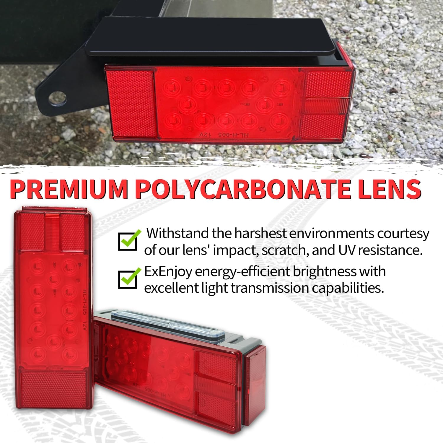 Super Bright LED Trailer Light Kit - 12V Submersible Boat Trailer Lights, ldeal for Truck, RV, Boat, Camper Under 80" - High-Intensity Tail Lights, IP68 Waterproof