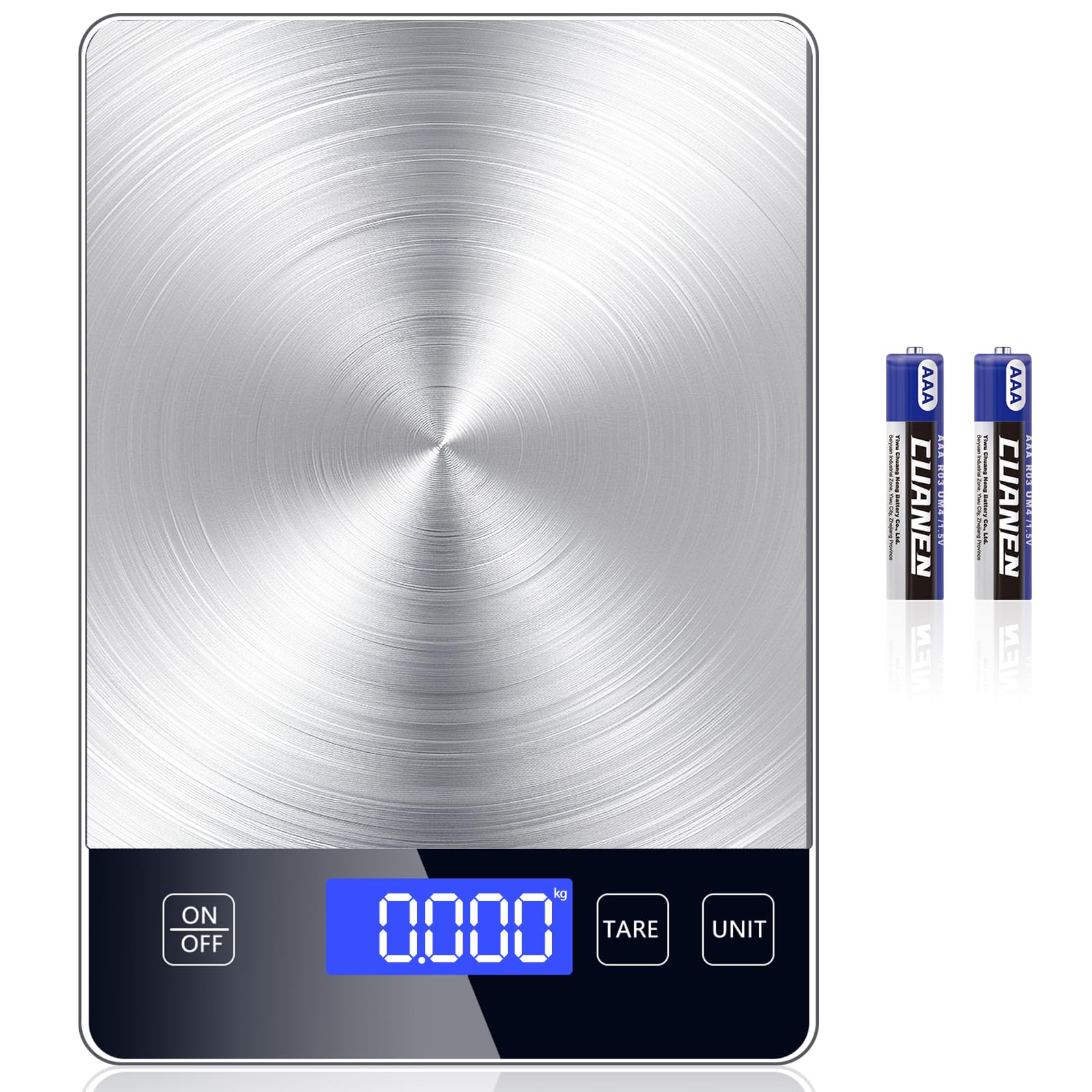 Báscula digital de cocina para alimentos, báscula digital de cocina de 33 libras, mide con precisión gramos y onzas para preparar comidas, hornear y cocinar, báscula de cocina de acero inoxidable 304