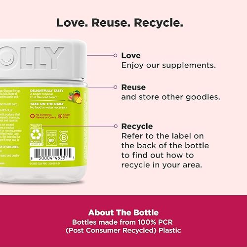 Miniatura 6 de OLLY - Cápsula multivitamínica + probiótico para adultos, suministro de 35 días (70 gomas), torcedura tropical, 1 mil millones de UFC, suplemento