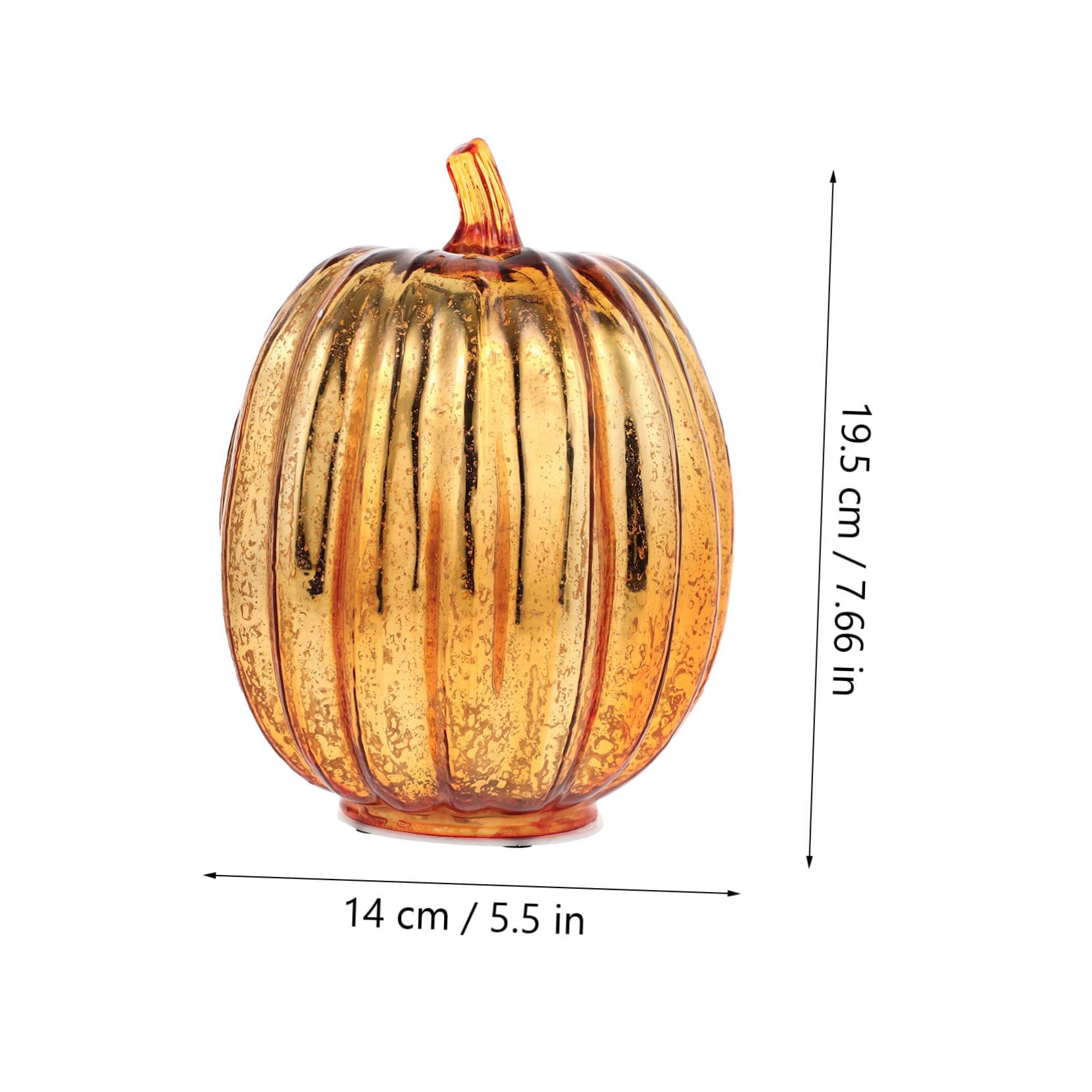 Homoyoyo 1Pc Halloween Pumpkin Glass Light Unique LED Party Decoration Creative Design for Home Bar and Mall Without Battery
