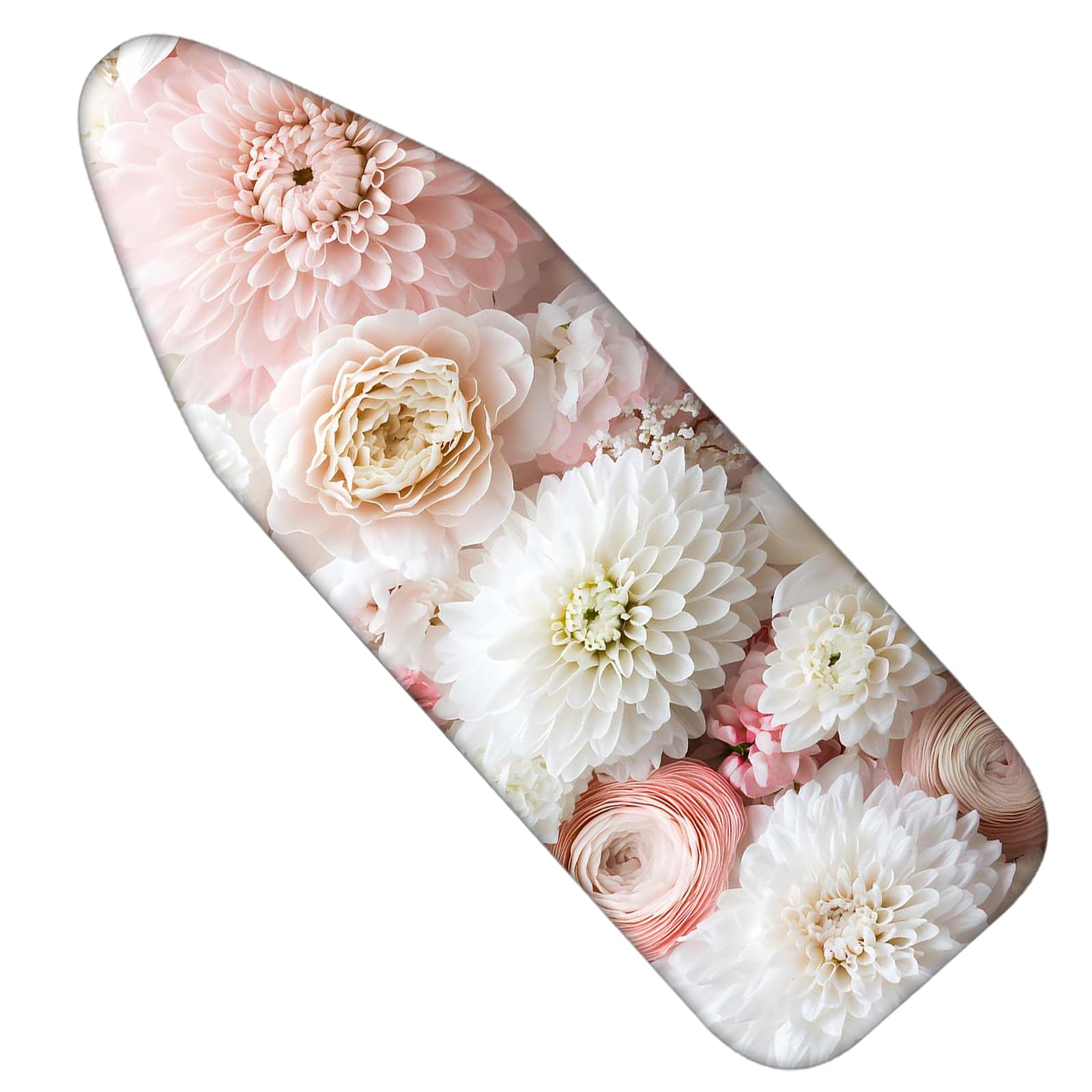 Nuxovilar Pink White Blooming Flowers Ironing Board Cover 15x54 | Iron Pad Scorch Guard laundry helper protective board shield home laundry room craft studio (Blooming)