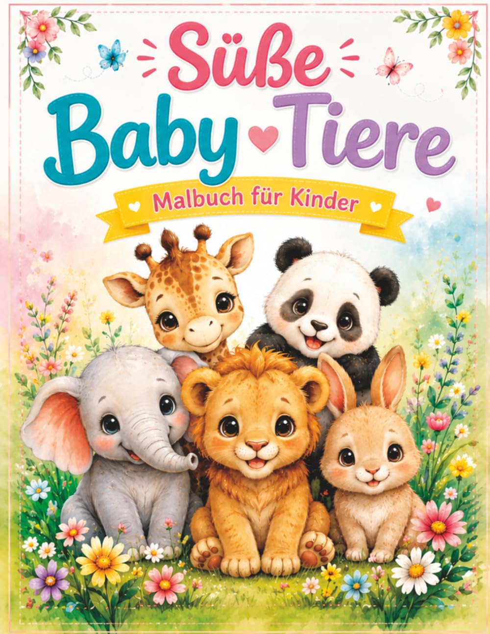 Süße Baby Tiere – Malbuch für Kinder: 50 niedliche Ausmalmotive mit kleinen Tierbabys – ideal für Kinder zum Malen, Staunen & Spaß haben