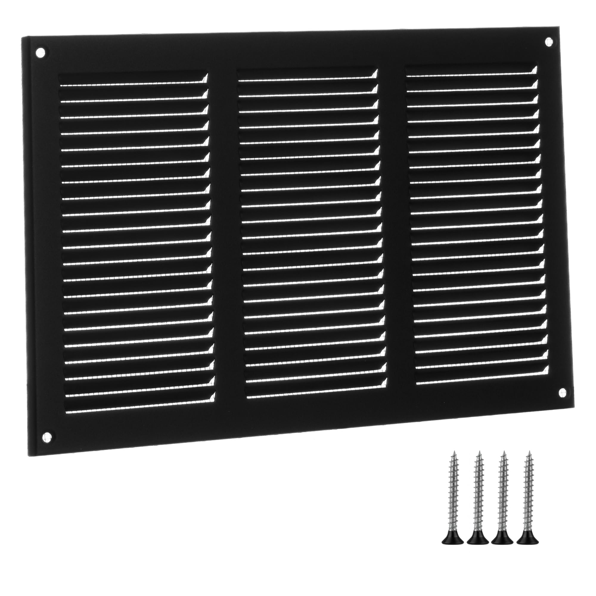 TURvent 300x200mm Vent Cover - 12x8 Inch Anthracite Air Grille for Wall & Ceiling - Metal Ventilation Grille with Insect Mesh - Rectangular Vent Cover for Indoor & Outdoor Use