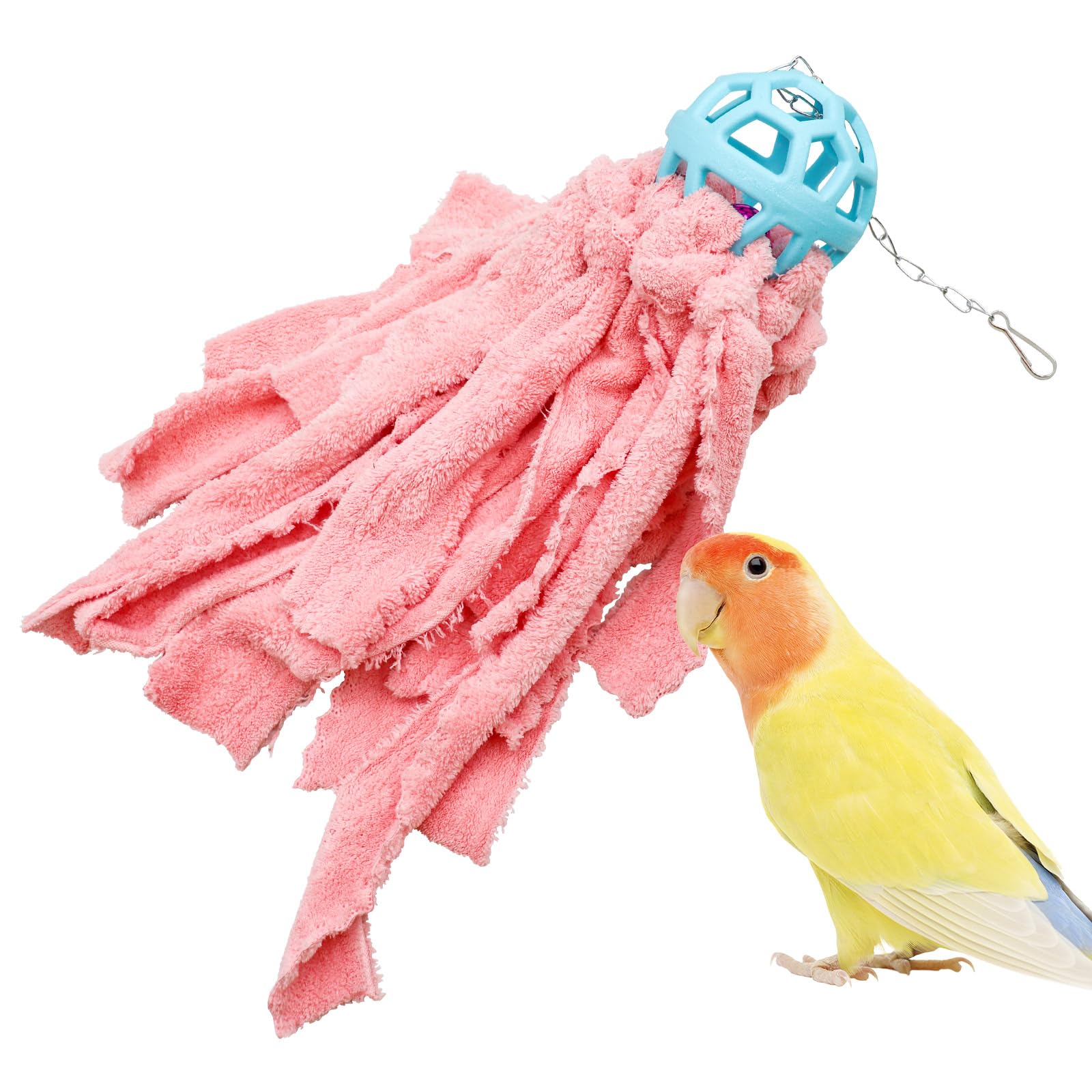 Jinkoozz Bird Chewing Toys, Hanging Parrot Shredding Cotton Toys, Bird Cage Accessories, Suitable for Small to Large Birds Cockatiel Parakeets Lovebirds Conure Macaws African Grey Amazon Parrots