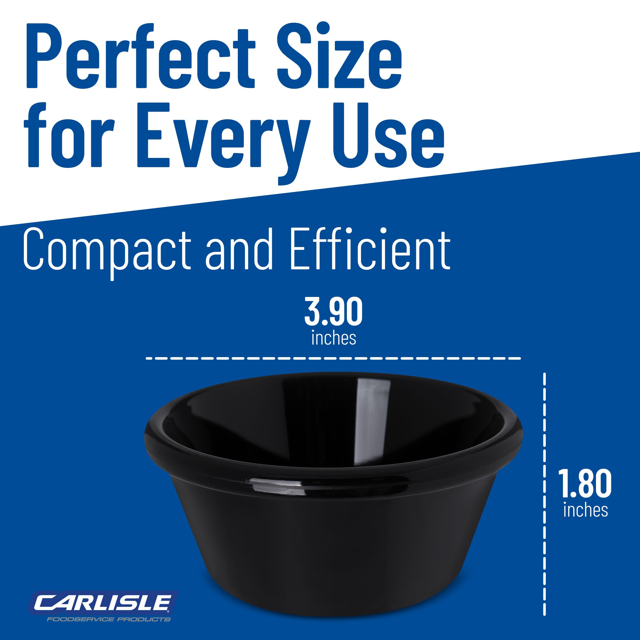 Carlisle 4312603 SAN Smooth Ramekin, 6 oz Capacity, 1.80" Height, Black (Case of 48)