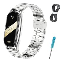 Xisair Cinturino in Metallo Compatibile con Xiaomi Band 9 & 8 Cinturini per Uomini Donne Braccialetti di Ricambio per Orologio Miband 9 8 Bracciale in Acciaio Inox