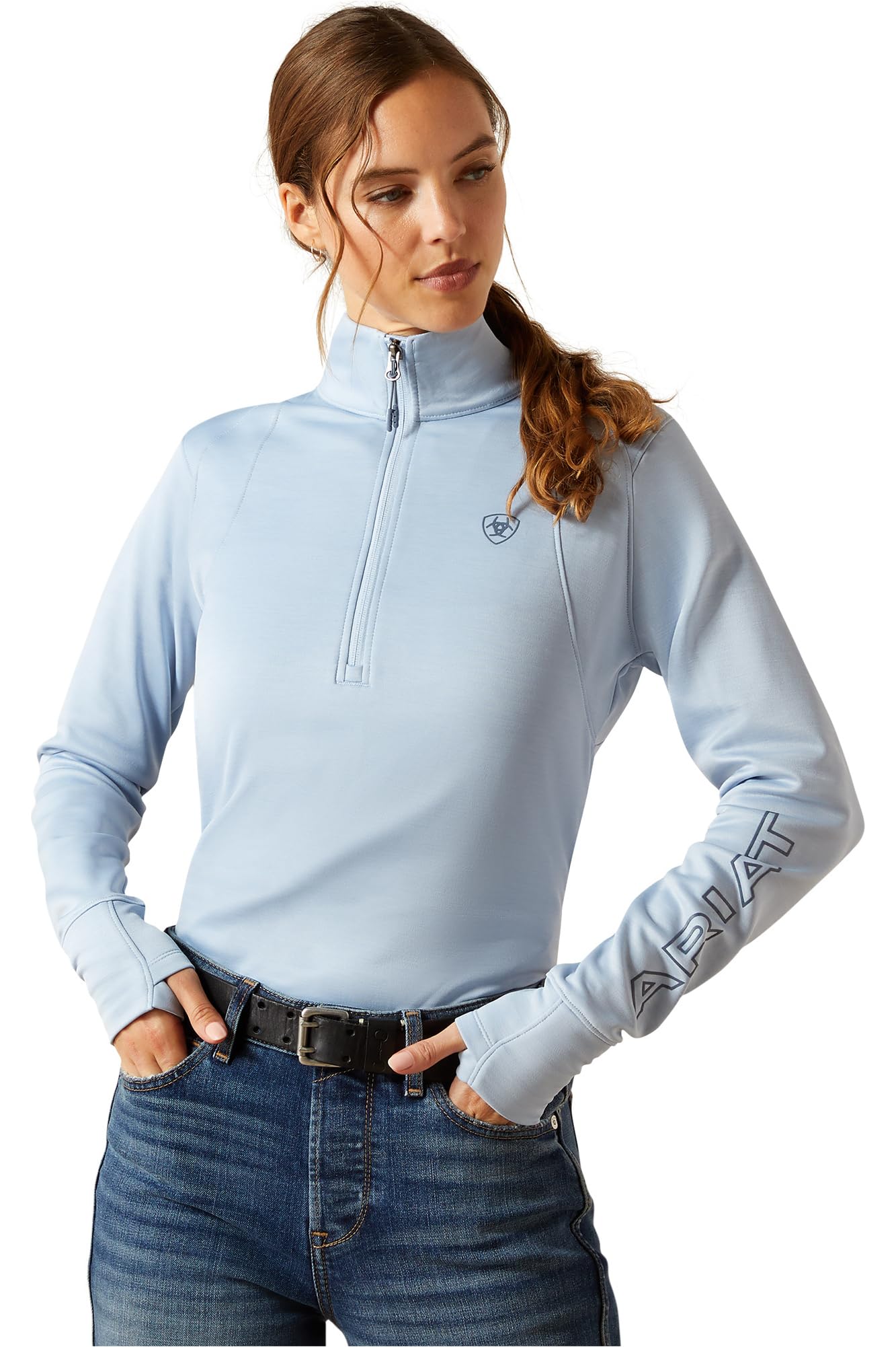 Ariat Women's Skyway Blue Team Eq 1/2 Zip Pullover