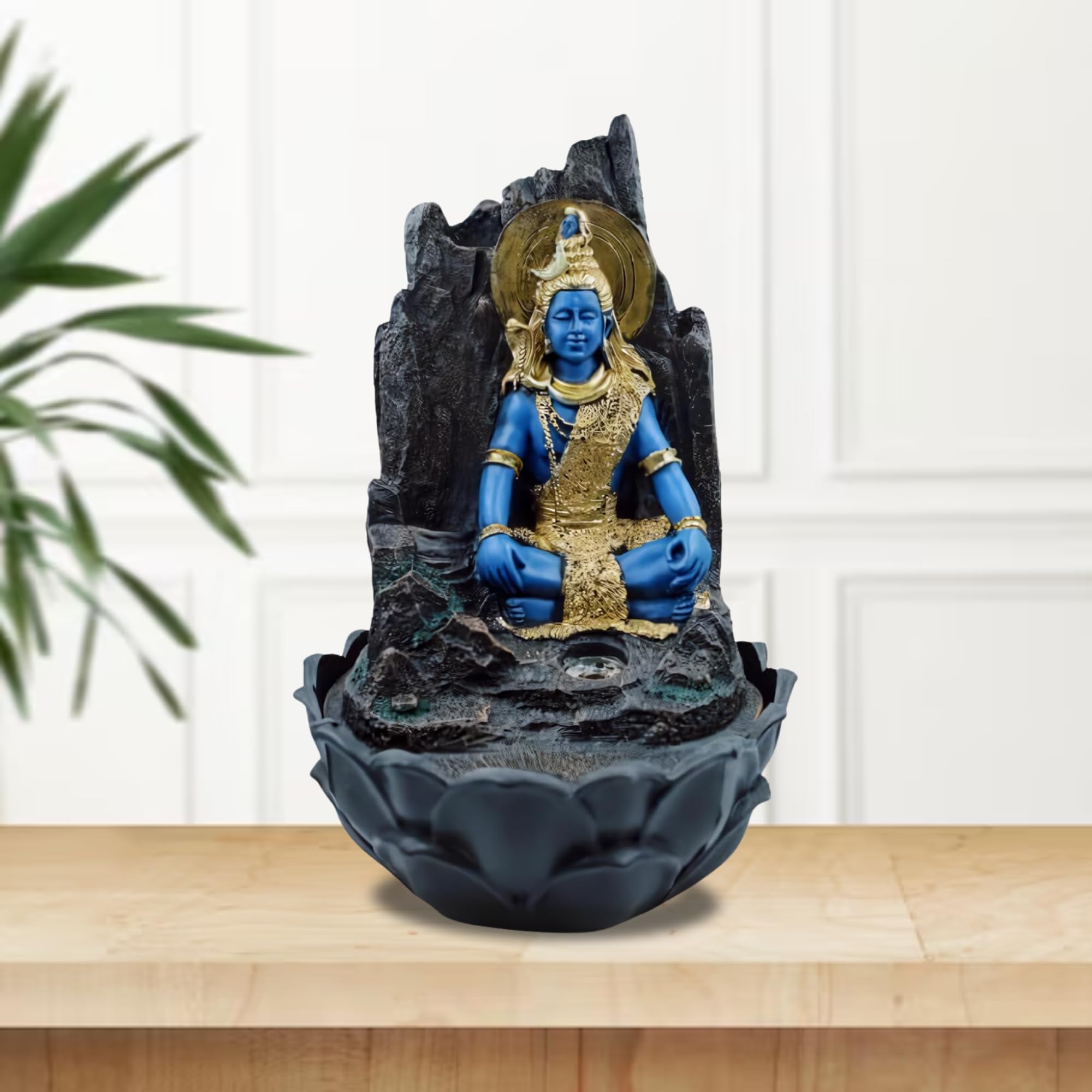 KRN Tranquil Serenity: Shiva Tabletop Water Fountain with LED
