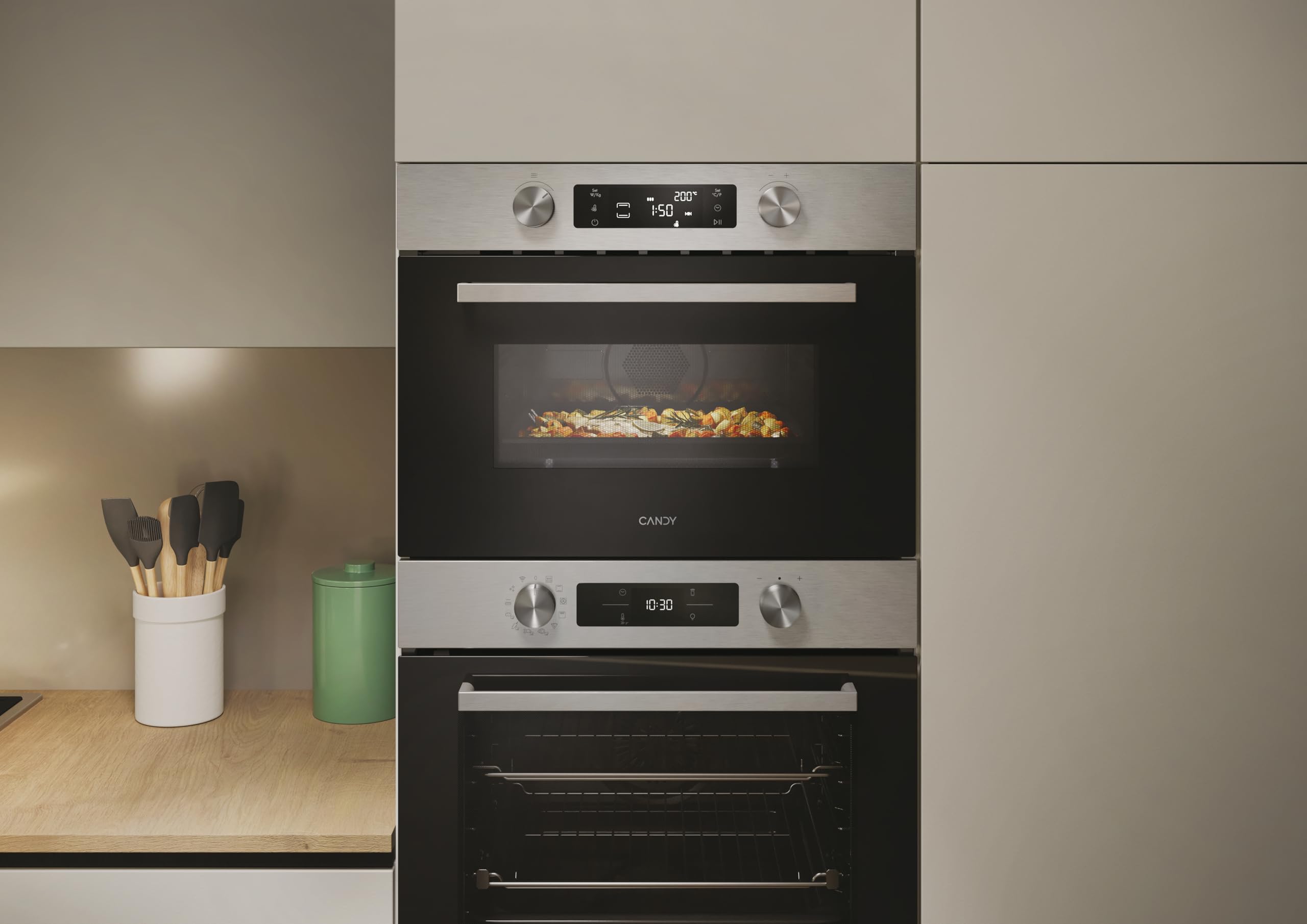 Candy Wave 800 CA4MWNBB6N, forno a microonde con grill, 44 l, 900 W-1750 W, 5 livelli di potenza, manopola girevole, 13 auto, blocco dei bambini, griglia griglia, sbrinamento, segno di fine cottura,