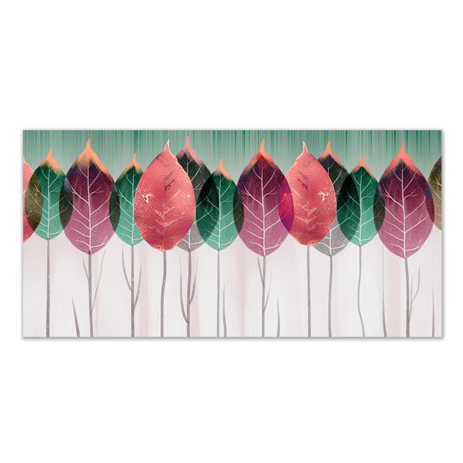 Pintura en lienzo Decoración nórdica para el hogar Arte de la pared Hojas Carteles Impresiones Cuadros modernos Sofá Imágenes Decoración de la habitación estética 80x162cm (31x64in) con marco