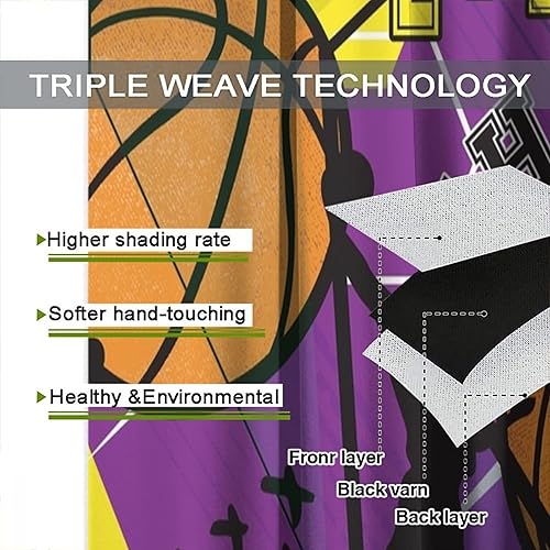 Vista 81 de Boys Sports Curtains Basketball Football Baseball Flame Pattern Printed Curtains Kids and Teenagers' Bedroom Living Room Blackout Curtains W42 * L54