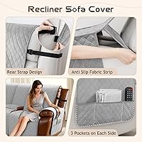 Vista 4 de Arfntevss Fundas impermeables para sofá seccional reclinable, fundas para sofá en forma de L, antideslizantes, lavables, juego de fundas para sofá