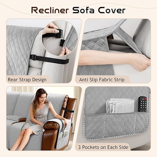 Miniatura 4 de Arfntevss Funda reclinable reclinable para sofá seccional, fundas para sofá