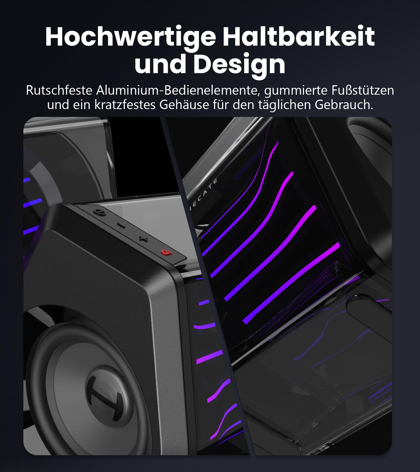 Edifier G2000 Pro 2.0 RGB Gaming-Lautsprecher mit 64 W Spitzenleistung, 270° TempoFlow™ Light Sync, Virtual 7.1 Surround Sound - Bluetooth 5.4/USB-C/AUX für PC, PS5, Schwarz