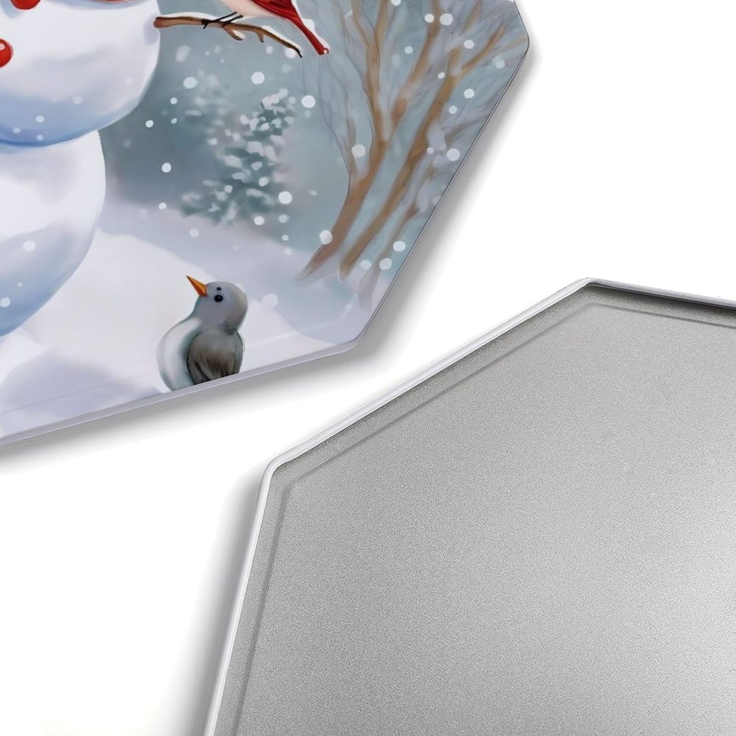 Ctagon Metal Sign for Home, Modern Display Plate for Kitchen, Christmas Snow Man And Birds Plates Accent Hanging Wall Decorations 3PCS for Living Room, Bedroom, Hallway, Hotel