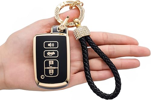 Miniatura 5 de LCXJMWKL Funda para llavero Toyota, compatible con Tundra Tacoma Sequoia 4Runner Highlander RAV4 Camry Corolla Avalon (solo para Keyless Go), TPU