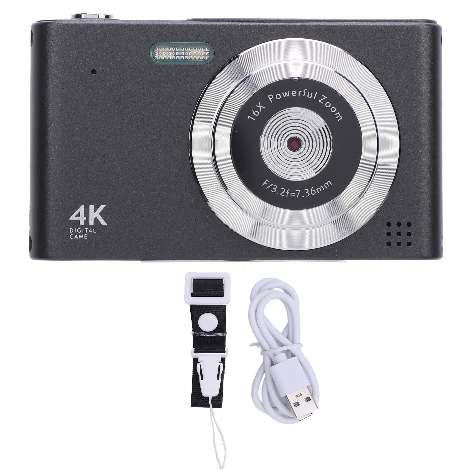 4K 48MP Digital Camera for Photography, 2.4in Screen 16x Zoom Anti Shake Video Recording Digital Camera Autofocus Face Detect Compact Portable Camera with Flash (Black)-picture-34