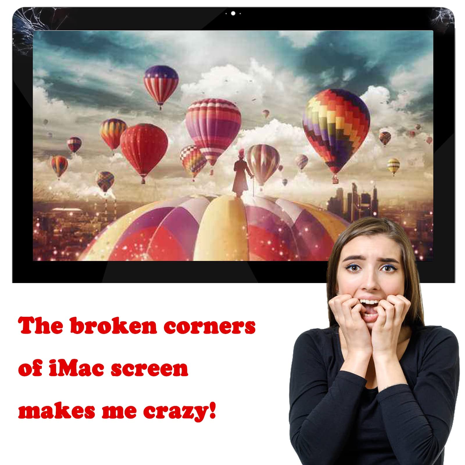 GOTINSN Screen Panel Protector Glass A1419 for iMac 27" Display Front Panel Bezel Glass Compatible with 2014 2015 2017 2019 2020 A2115 Series