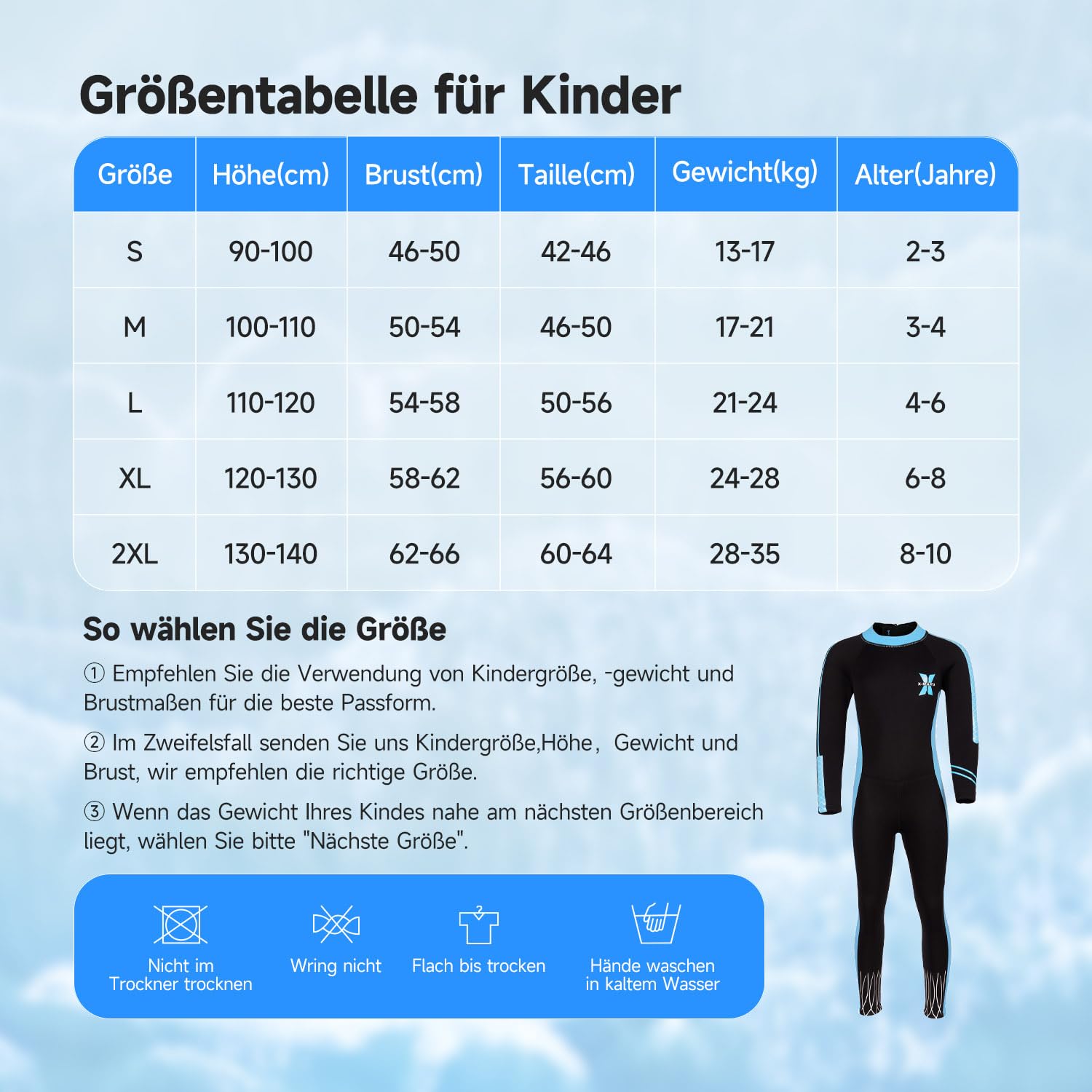 Traje de neopreno para niños y niñas, niños pequeños, manga larga, 2,5 mm, traje de baño térmico de neopreno, trajes húmedos completos en agua fría para natación, surf, buceo