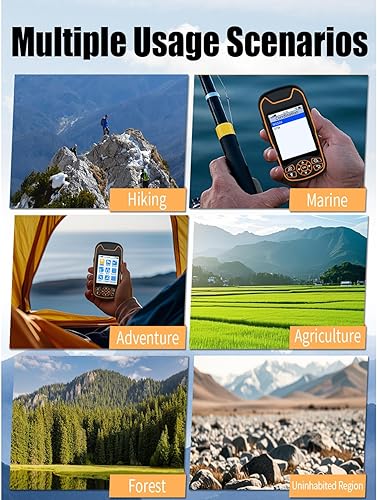 Miniatura 8 de GPS de mano A8 para senderismo, navegador GPS de mano resistente e impermeable, pantalla legible a la luz solar de 3.2 pulgadas, GPS portátil