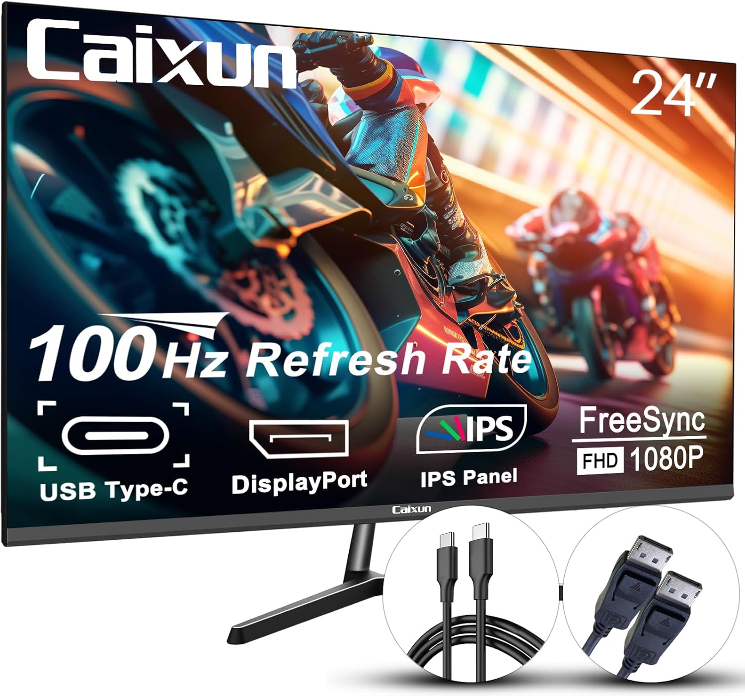 Caixun Gaming Monitor 24 Full HD 100Hz, Pannello IPS, HDMI, Type-C, DP, FreeSync, Computer Schermo Lavoro Monitor per PC con altoparlanti integrati (CM24X3 cavo Type-C e cavo HDMI inclusi) Caixun Gaming Monitor 24 Full HD 100Hz, Pannello IPS, HDMI, Type-C, DP, FreeSync, Computer Schermo Lavoro Monitor per PC con altoparlanti integrati (CM24X3 cavo Type-C e cavo HDMI inclusi)