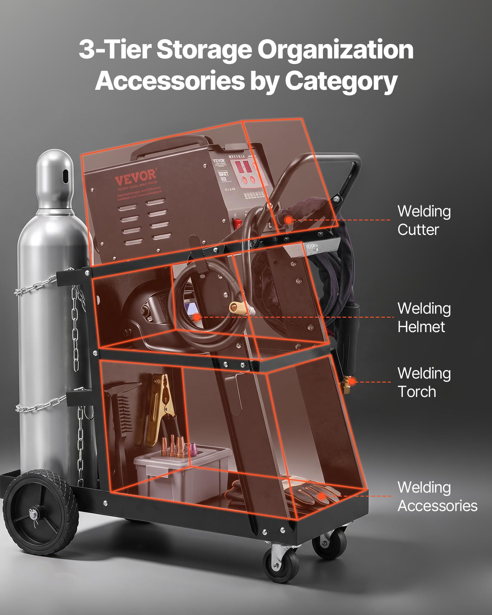 VEVOR Welding Cart - Heavy Duty Storage -4 VEVOR Welding Cart - Heavy Duty Storage -4