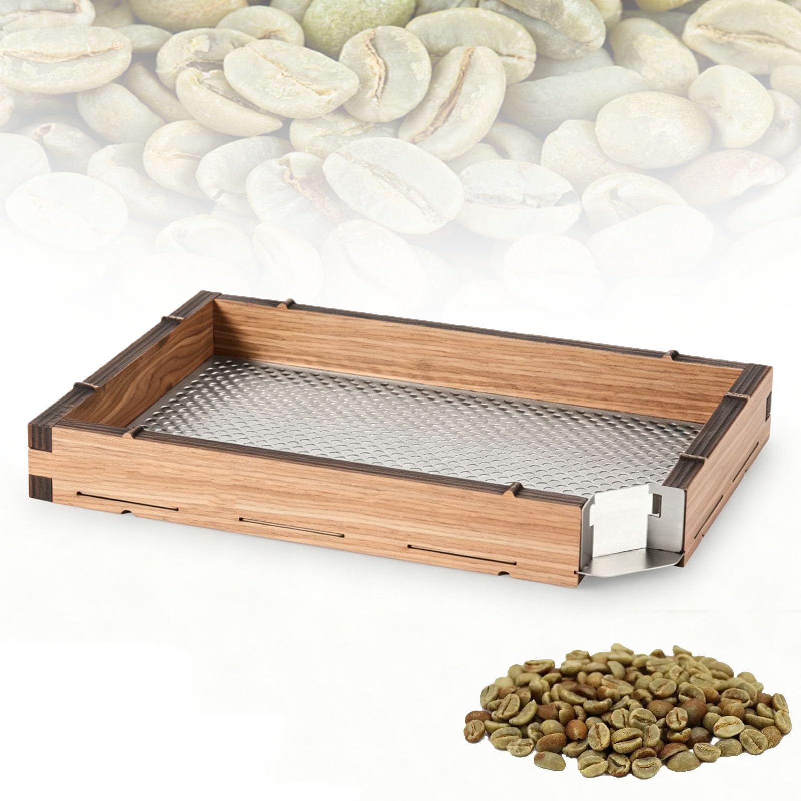 Setaccio Verde Per Chicchi Di Caffè, Setaccio Per La Selezione Dei Chicchi Di Caffè, Setaccio In Acciaio Inox 304, 12-21 Mesh, 4,76-8,33 Mm, Per Pasticceria E Caffetterie Di Precisione. Null
