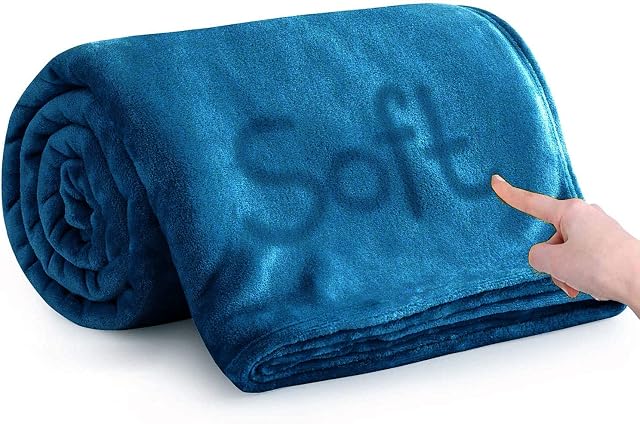 MOONLIGHT20015 Silk Touch Warm Fleece Blankets - 400 GSM Teal Throws for Sofa Fluffy Blanket Bed Throw for Bedroom, Couch, Travel, Kids, Bedroom Accessories (Teal, Double (150 x 200 CM))