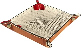 Svuotatasche in Pelle Quadrato Priorità bassa musicale della chiesa dell'organo a canne Per Portafogli,Orologi,Chiavi,Monete,Telefoni Cellulari e Attrezzature da Ufficio,Colore Cammello