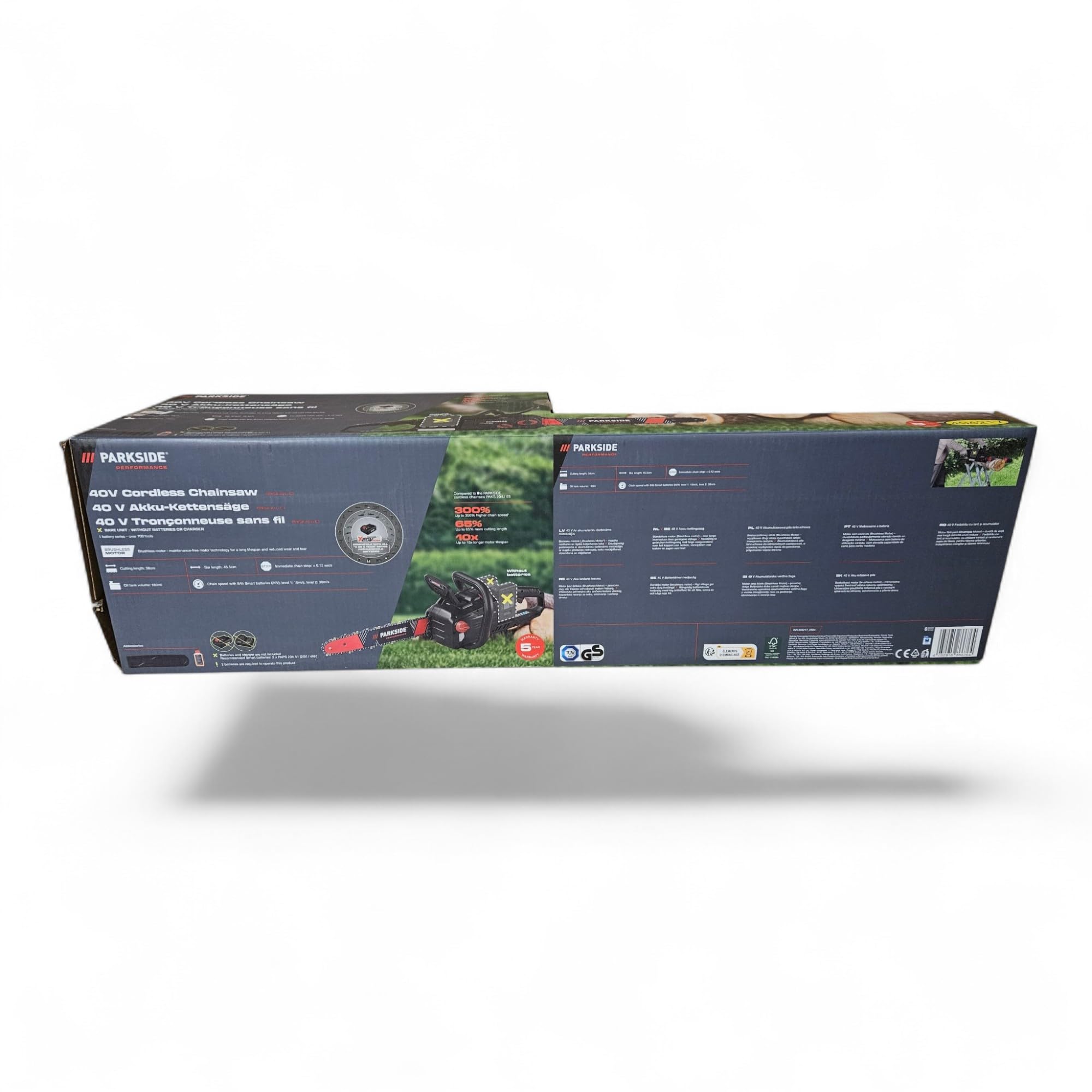 PARKSIDE PERFORMANCE® 40V Motosega a batteria PPKSA 40 Li B2, senza batteria e caricabatterie, lunghezza di taglio: 38 cm