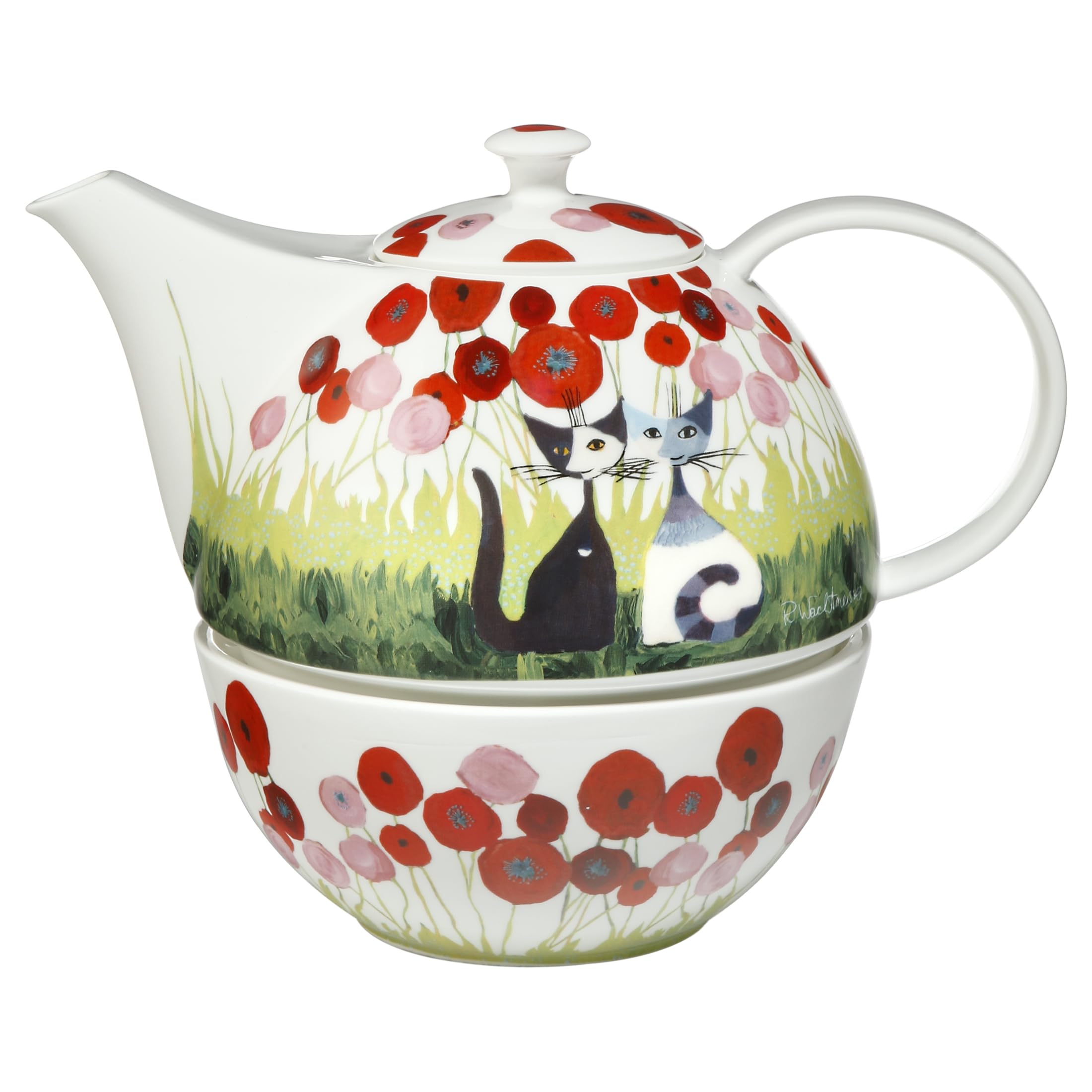 Théière en porcelaine Goebel Rosina Wachtmeister, l'élégance de table
