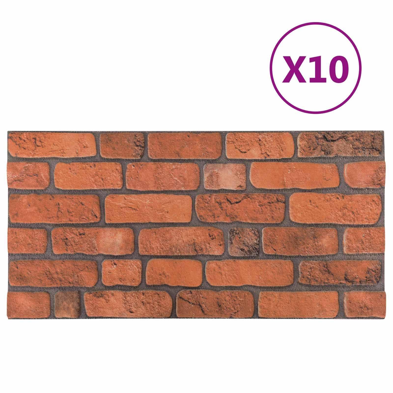 Paneles de pared, 10 unidades, 100 x 50 cm, terracota
