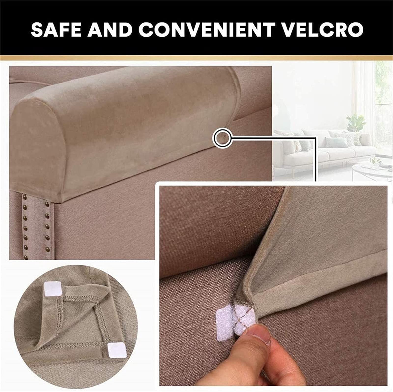 Copribraccioli for poltrona, Copribraccioli for poltrona, Copribraccioli elasticizzati in velluto spesso Copribraccioli antiscivolo Copribraccioli for sedie e divani Copripoltrona for protezione mobil